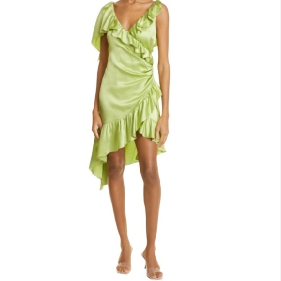 Cinq a Sept 100% Silk Petunya Ruffle Silk Dress in Prickly Pear 6 New with tags! - Picture 11 of 11